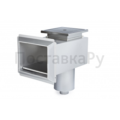 Скиммер нерж. ст. AISI-316  с короткой горловиной, подкл. 2" (плитка)