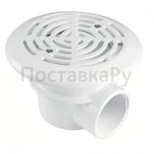 Донный слив круглый Ø 136 ABS-пластик, подкл. бок. 2" (внутр.) (пленка)