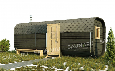SAUNARU Баня-бочка Квадро с боковым входом PREMIUM BS-60QS